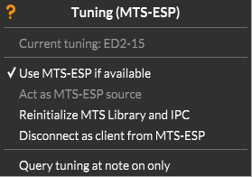 Illustration 61: Tuning menu in MTS-ESP microtuning mode